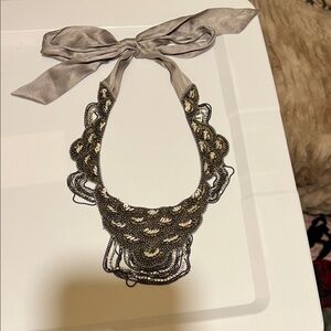 Stella & Dot Elegant Silver Lace Necklace